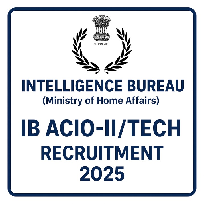 IB ACIO-II/Tech Recruitment 2025 – Apply Online for 258 Posts | Intelligence Bureau Notification