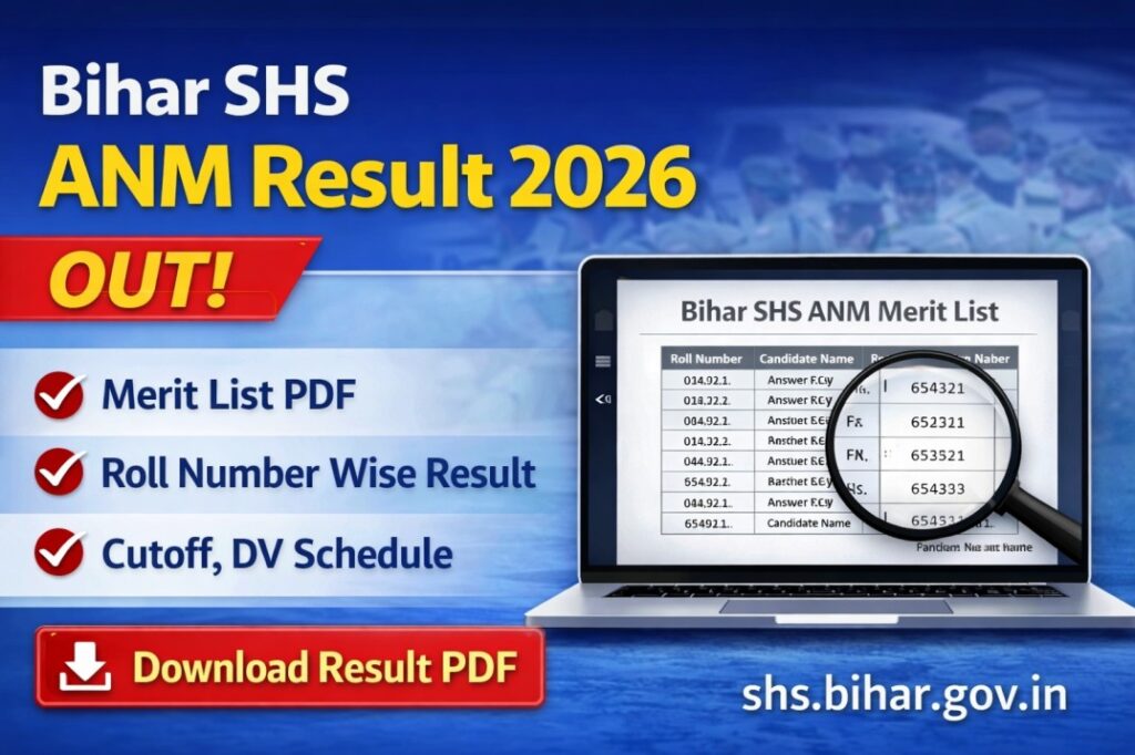 Bihar SHS ANM Result 2026 Out – Download Merit List PDF
