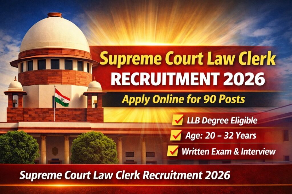 Supreme Court Law Clerk Recruitment 2026 – Apply Online for 90 Posts