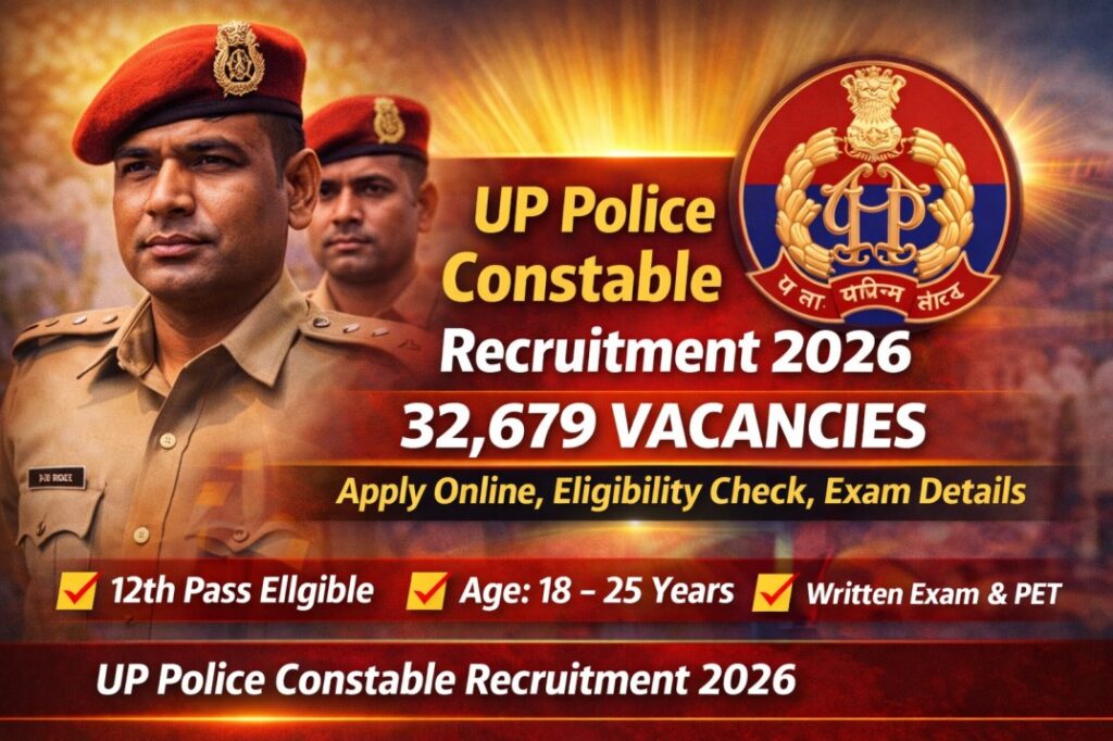 UP Police Constable Recruitment 2026 – 32679 Vacancy Apply Online, Eligibility, Exam Details