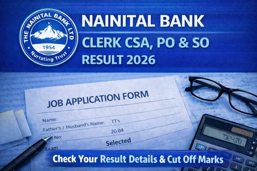 Nainital Bank Clerk CSA, PO & SO Result 2026 Out – Download Result PDF