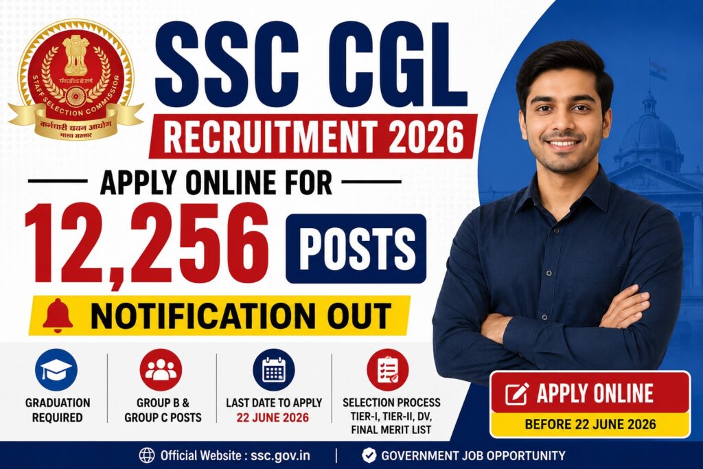 SSC CGL Recruitment 2026 Apply Online for 12,256 Posts, Notification Out